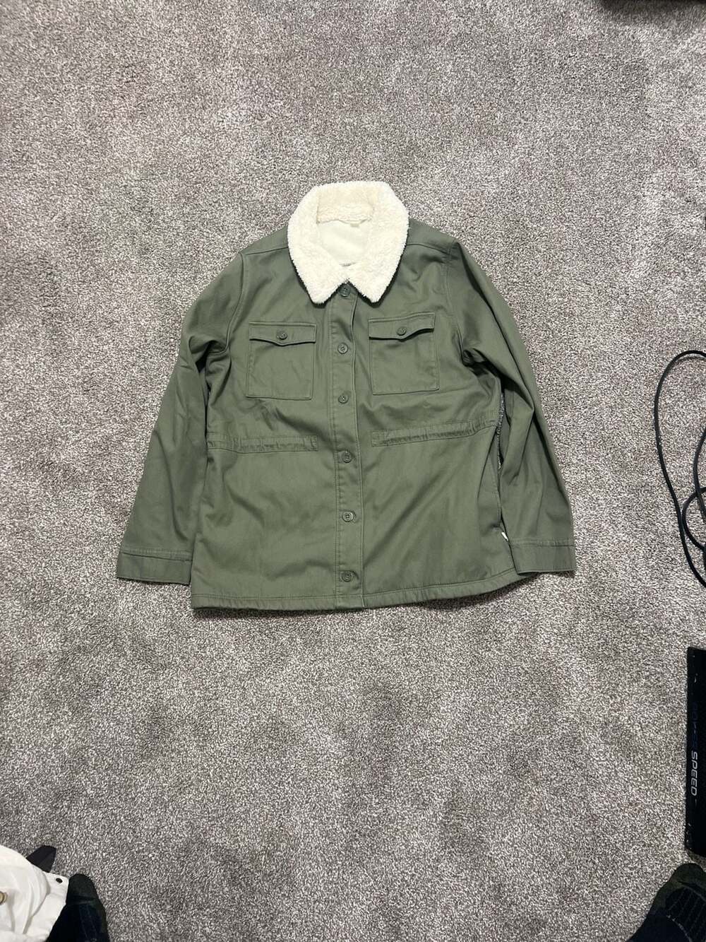 Hang Ten Olive Green Sherpa Collar Utility Jacket XXL